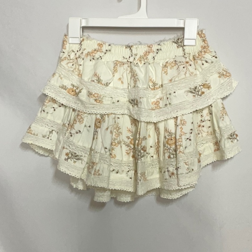 LoveShackFancy Cream Bubble Mini Skirt